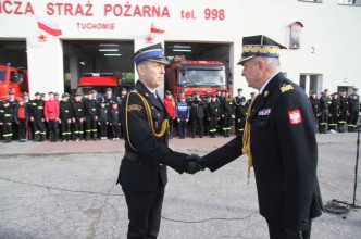 Zdjęcie do:  Wręczenie promes dla Młodzieżowych Drużyn Pożarniczych